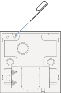 Secondary button on back of detector