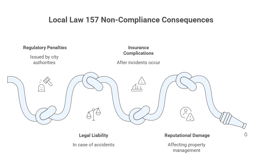 Consequences of non-compliance for building owners of Local Law 157